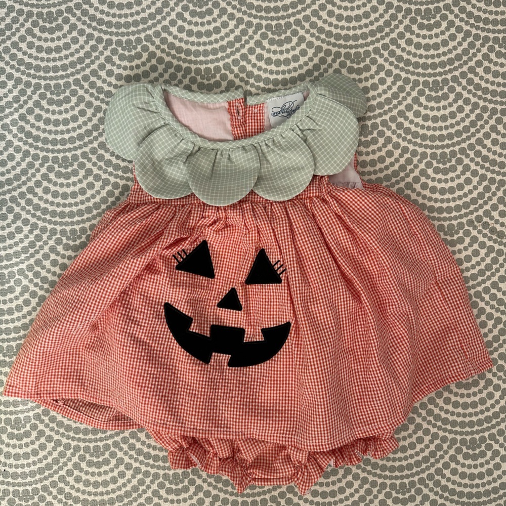Kids Pumpkin Bubble with Ruffle Collar